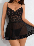 Erotic Lingerie Sexy Lace Mesh Strap Nightdress