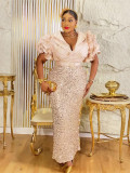 Sequin Dress Women's Plus Size Party Evening Gown