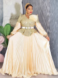 Sequin V-Neck Fashion Plus Size Dubai Elegant Long Gown
