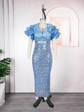 Sequin Dress Women's Plus Size Party Evening Gown