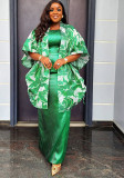 Africa Plus Size Print Robe Women's Vest Outerwear Two-Piece Dress