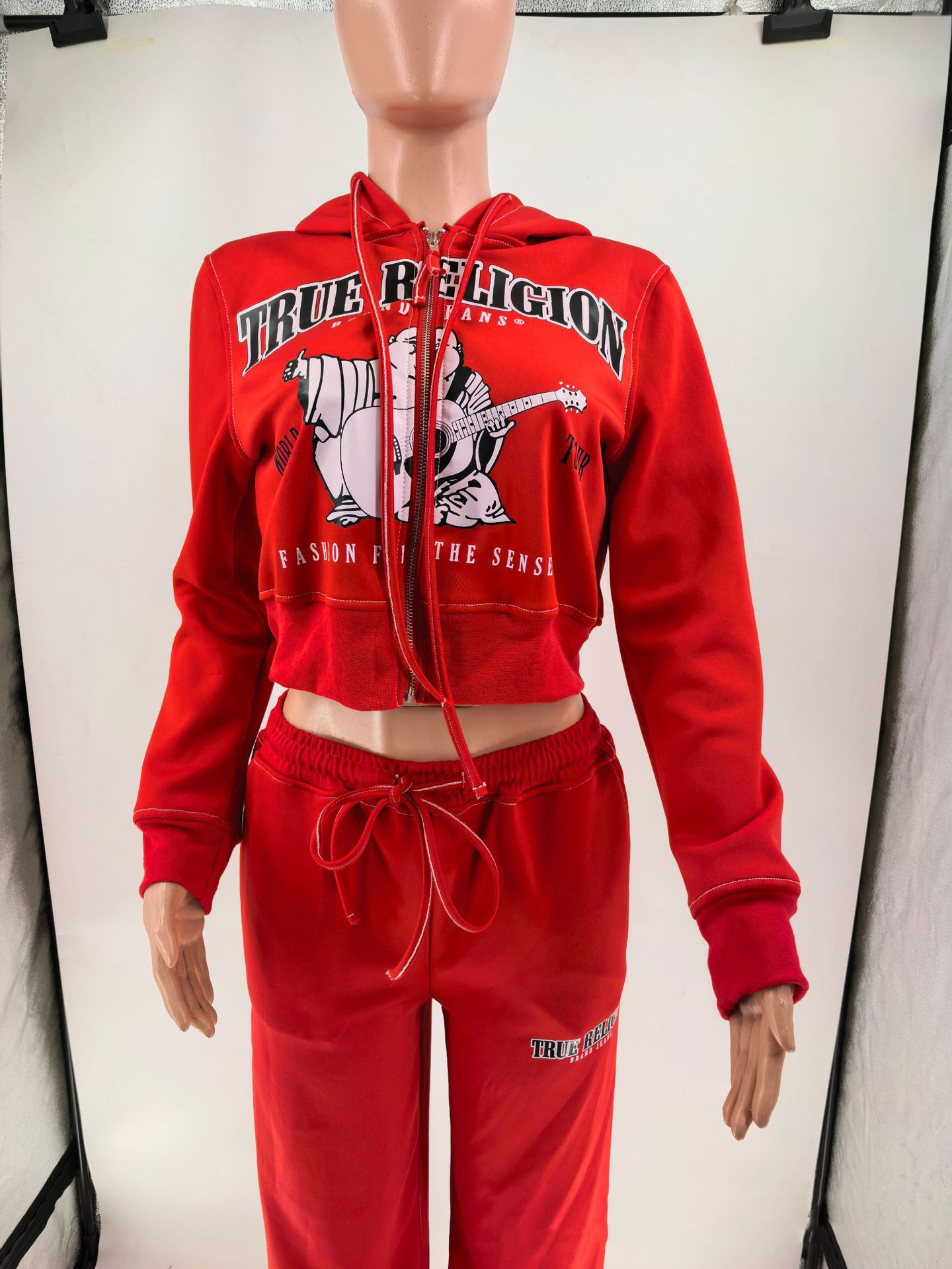 Women Casual Printed Long-Sleeved Athletic Hoodies and Pant Two-Piece Set