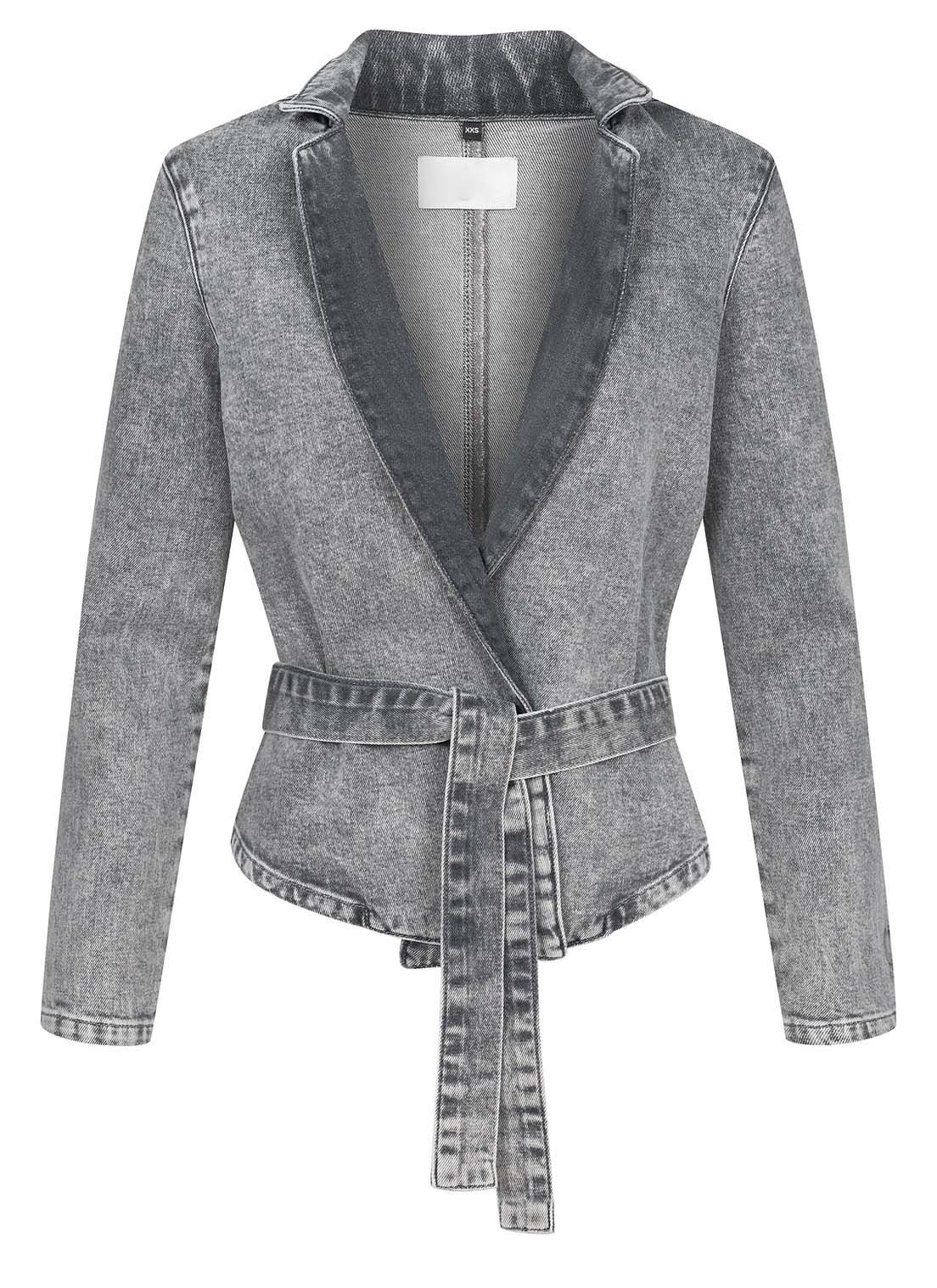 Women's Street Fashion Casual Slim Denim Blazer Pants Set