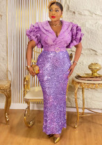 Sequin Dress Women's Plus Size Party Evening Gown