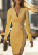 Women's Autumn Solid Color Long Sleeve Button Slit Slim Fit Blazer Dress