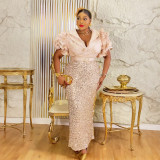 Sequin Dress Women's Plus Size Party Evening Gown