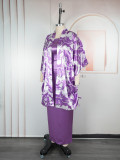 Africa Plus Size Print Robe Women's Vest Outerwear Two-Piece Dress