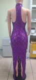 Plus Size Women rhinestone dress