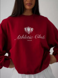 Trendy Letter Print American Autumn Winter Round Neck Long Sleeve T-shirt Top