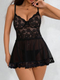 Erotic Lingerie Sexy Lace Mesh Strap Nightdress