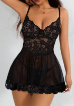 Erotic Lingerie Sexy Lace Mesh Strap Nightdress