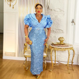 Sequin Dress Women's Plus Size Party Evening Gown