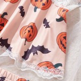 Sexy Lace Patchwork Lingerie Set Print Loungewear Two-Piece Set