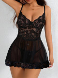 Erotic Lingerie Sexy Lace Mesh Strap Nightdress