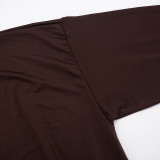 Women's Autumn Street Sexy Deep V Bat Sleeves Long Sleeve Dress