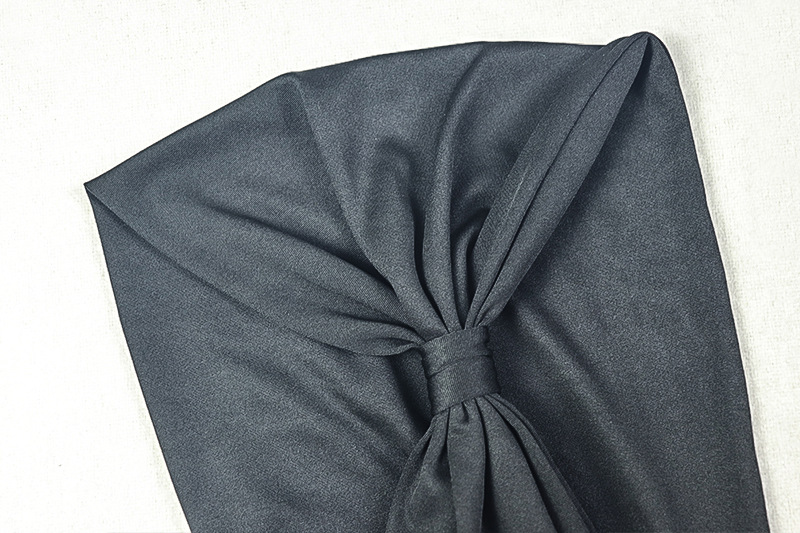 Women Solid Casual Pleated Wrap-around V-neck Halter Neck Bodycon Dress