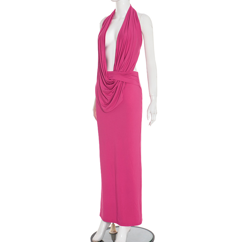 Women's Sexy Cut-Out Halter Neck Low Back Dress