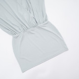 Women's Autumn Street Sexy Deep V Bat Sleeves Long Sleeve Dress