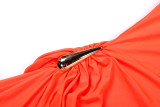 Women Fall Solid Metallic Sleeveless Sexy Slit Dress