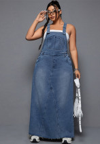 Plus-Size Women Denim Jumpsuit