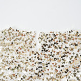 Plus Size Women's Autumn Sequin Mermaid Dress High Waist Party Evening Gown