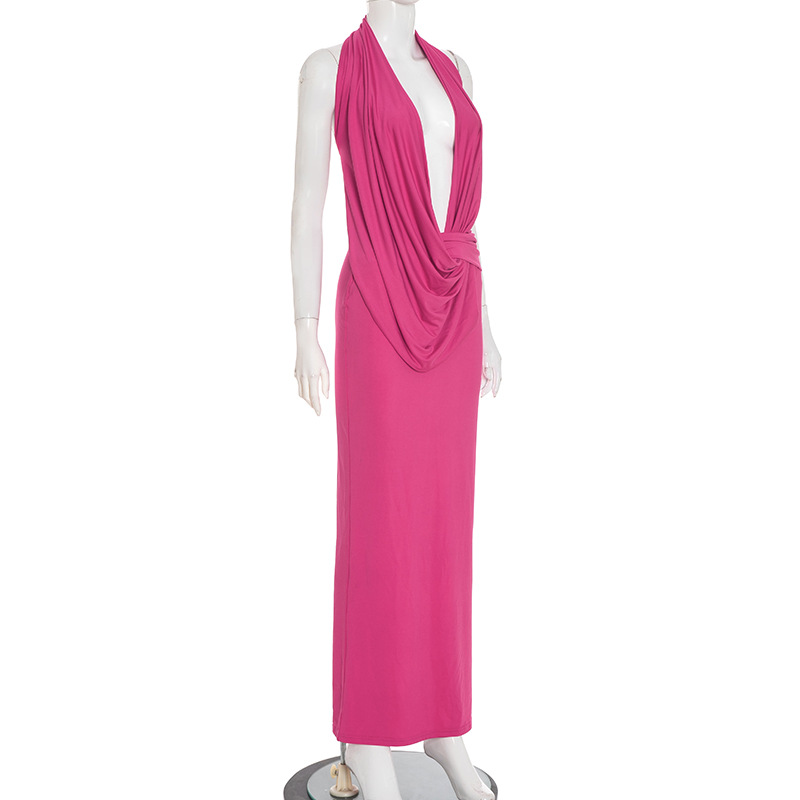 Women's Sexy Cut-Out Halter Neck Low Back Dress