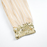 Sequin V-Neck Fashion Plus Size Dubai Elegant Long Gown