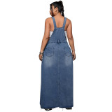 Plus-Size Women Denim Jumpsuit