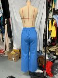 Autumn Women's Fashion Casual Set Solid Color Long Sleeve Shirt Drawstring Pants Two-Piece Set