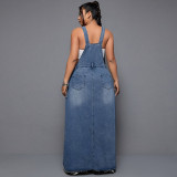 Plus-Size Women Denim Jumpsuit
