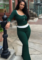 Women Fall Casual Long-Sleeved Camisole Jacket with Bell Bottom Pants Three-Piece Set Women Fall Casual Long-Sleeved Camisole Jacket with Bell Bottom Pants Three-Piece Set