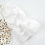 Plus Size Women's Autumn Sequin Mermaid Dress High Waist Party Evening Gown