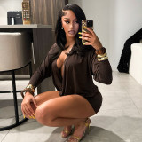 Women's Autumn Street Sexy Deep V Bat Sleeves Long Sleeve Dress