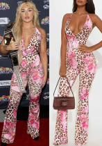 Women Fall Sexy Sleeveless Halter Neck Backless Jumpsuit Women Fall Sexy Sleeveless Halter Neck Backless Jumpsuit