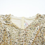 Sequin V-Neck Fashion Plus Size Dubai Elegant Long Gown