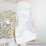 Plus Size Women's Autumn Sequin Mermaid Dress High Waist Party Evening Gown