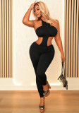 Women Fall Sexy Halter Neck Solid Jumpsuit