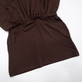 Women's Autumn Street Sexy Deep V Bat Sleeves Long Sleeve Dress