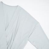 Women's Autumn Street Sexy Deep V Bat Sleeves Long Sleeve Dress