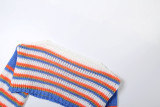 Women Fall/Winter Long Puff Sleeve Striped Sweater