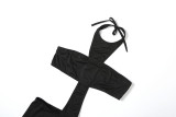 Women Fall Sexy Halter Neck Solid Jumpsuit