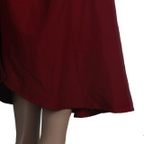 Women Sexy Lace-Up Buttoned Long-Sleeved Dress