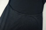 Women Black and White Patchwork Backless Slash Shoulder Sleeveless Bodycon Dress