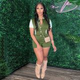Women Summer Button Jumpsuit