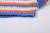 Women Fall/Winter Long Puff Sleeve Striped Sweater