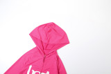 Women Fall/Winter Hooded Letter Print Zipper Top and Pants Two-Piece Set