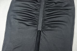 Women Slash Solid Turtleneck Mesh See-Through Long Sleeve Bodycon Dress
