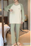 Men's Cotton Pajama Set Long Sleeve Top and Pants Comfortable Sleepwear Casual Home Lounge Wear for Spring and Fall