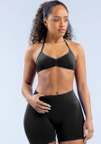 Seamless High Stretch Nylon Halter Neck Bra Tight Fitting High-Waisted Butt Lift Pants Sport Set