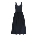 Square Neck Sleeveless Dress Women's A-Line Long Dress
